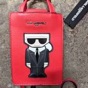 KARL LAGERFELD - red leather purse. NEW